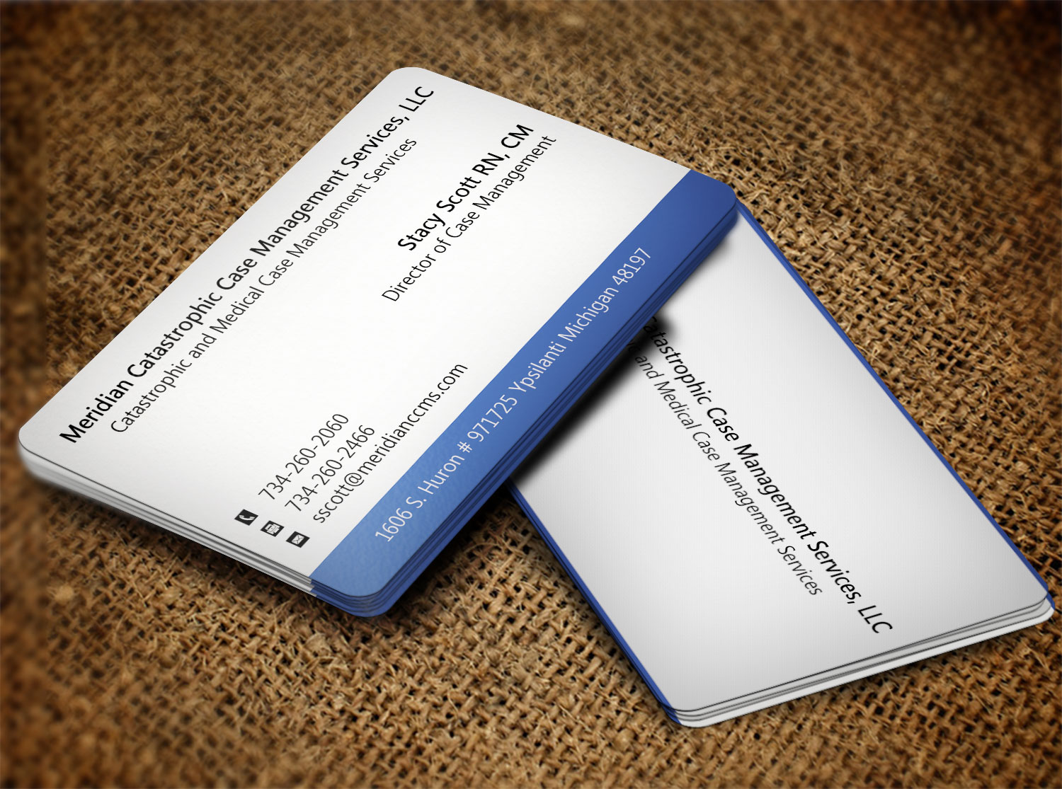 Diseño de Tarjeta de Presentación por Lanka Ama para Meridian Catastrophic Case Management Services LLC | Diseño #9452239