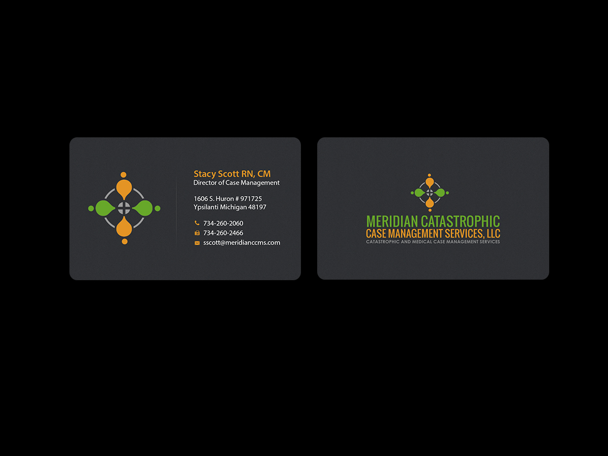 Diseño de Tarjeta de Presentación por Creations Box 2015 para Meridian Catastrophic Case Management Services LLC | Diseño #9469192
