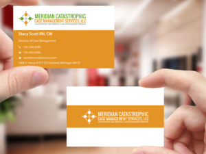 Visitenkarten-Design von Creations Box 2015 für Meridian Catastrophic Case Management Services LLC | Design: #9469240