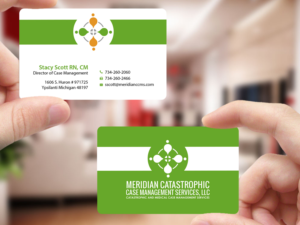 Visitenkarten-Design von Creations Box 2015 für Meridian Catastrophic Case Management Services LLC | Design: #9469241