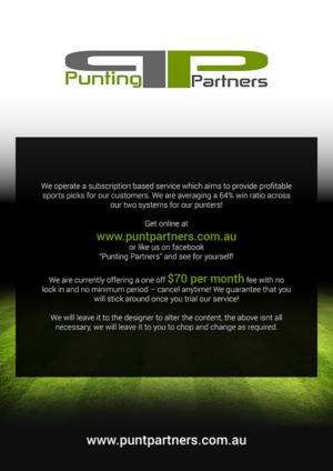 Design de Flyer par zeroit77 pour Punting Partners | Design : #9474397
