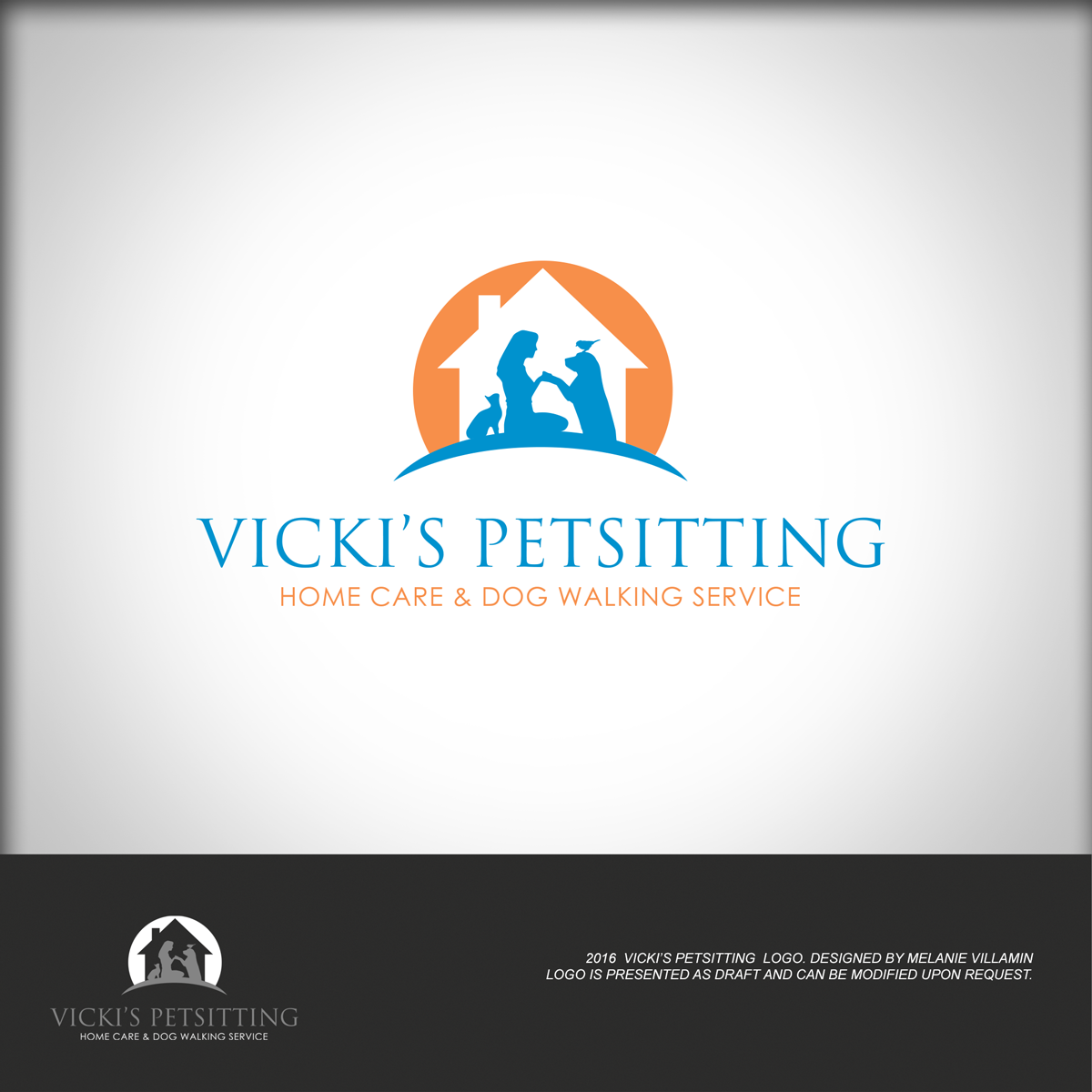 Logo Design by mvillamin for Vicki's Pet Sitting Homecare & Dogwalking Service | Design #9502262