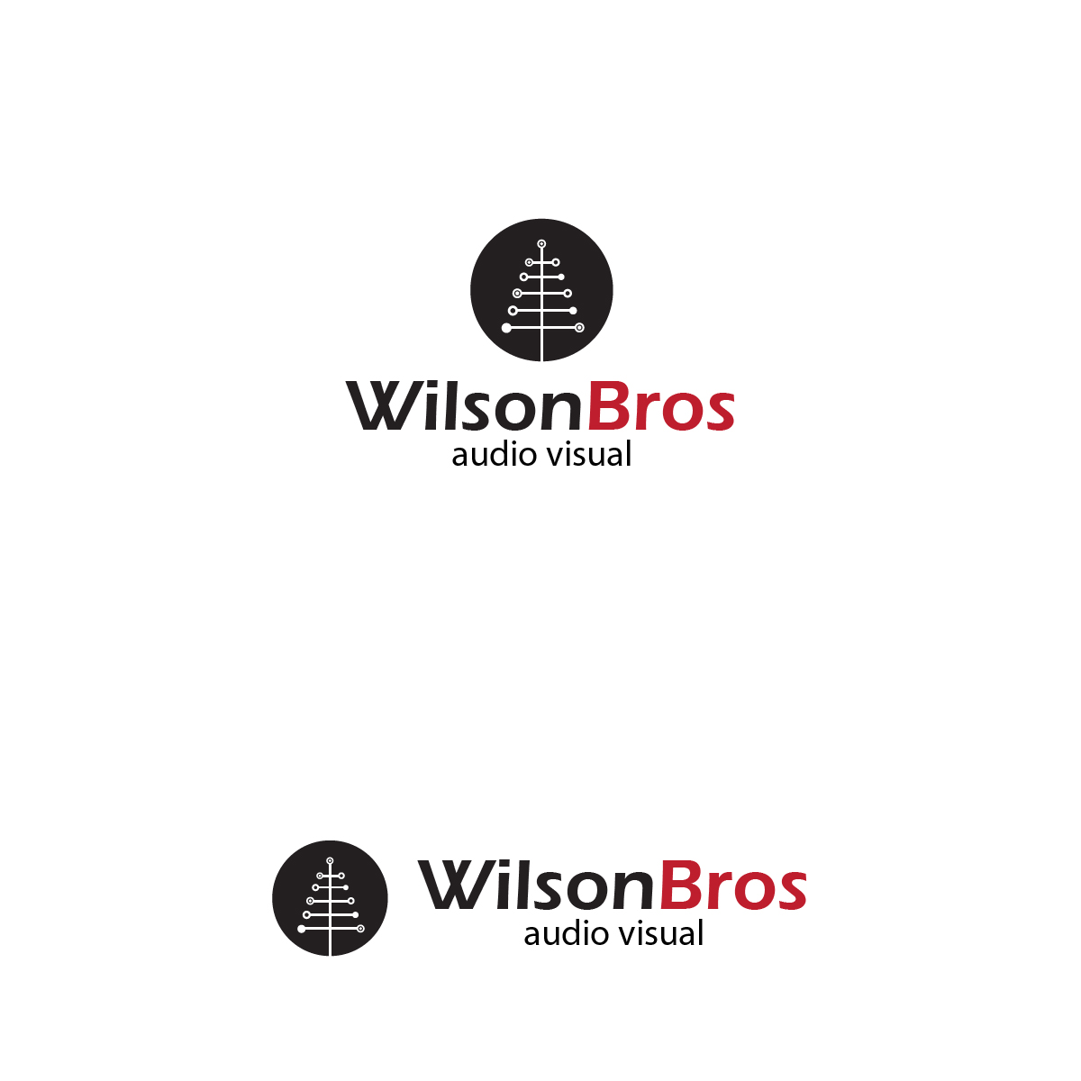 Logo Design by wahwah for Wilson Bros Audio Visual | Design #9516549