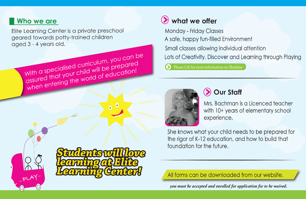 Flyer Design by Be Creatives for Elite Learning Center | Design #9484339
