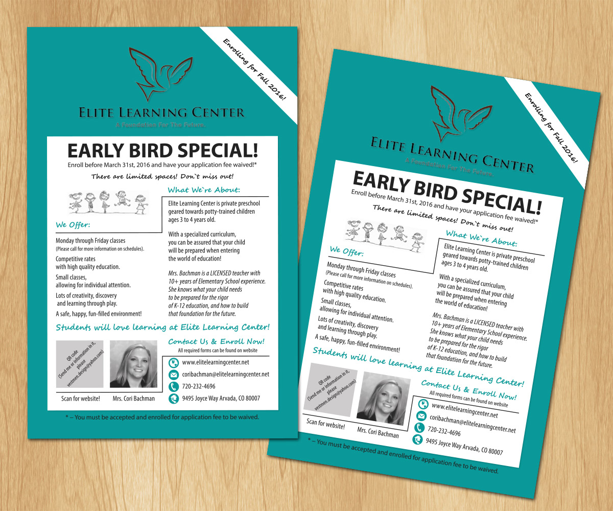 Flyer Design by vestmen for Elite Learning Center | Design #9463207