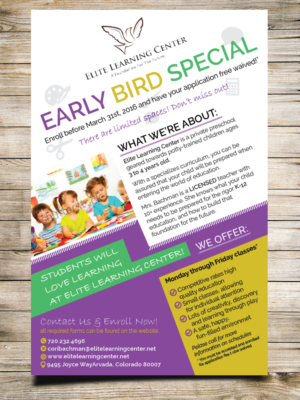 Flyer Design by Masha K for Elite Learning Center | Design: #9464061