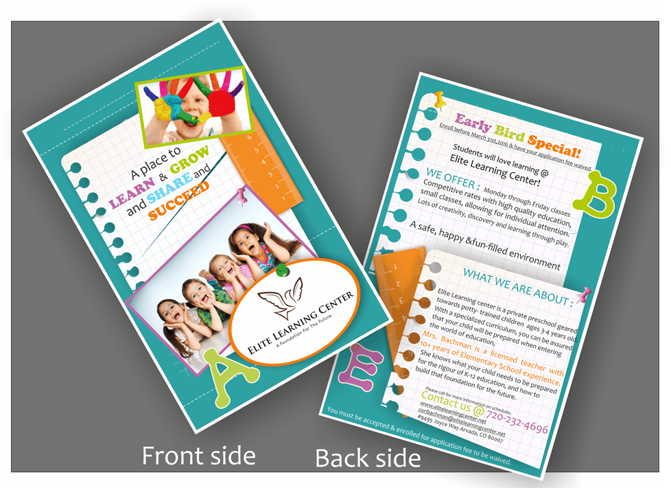 Design de Flyer par aditee9 pour Elite Learning Center | Design #9474572