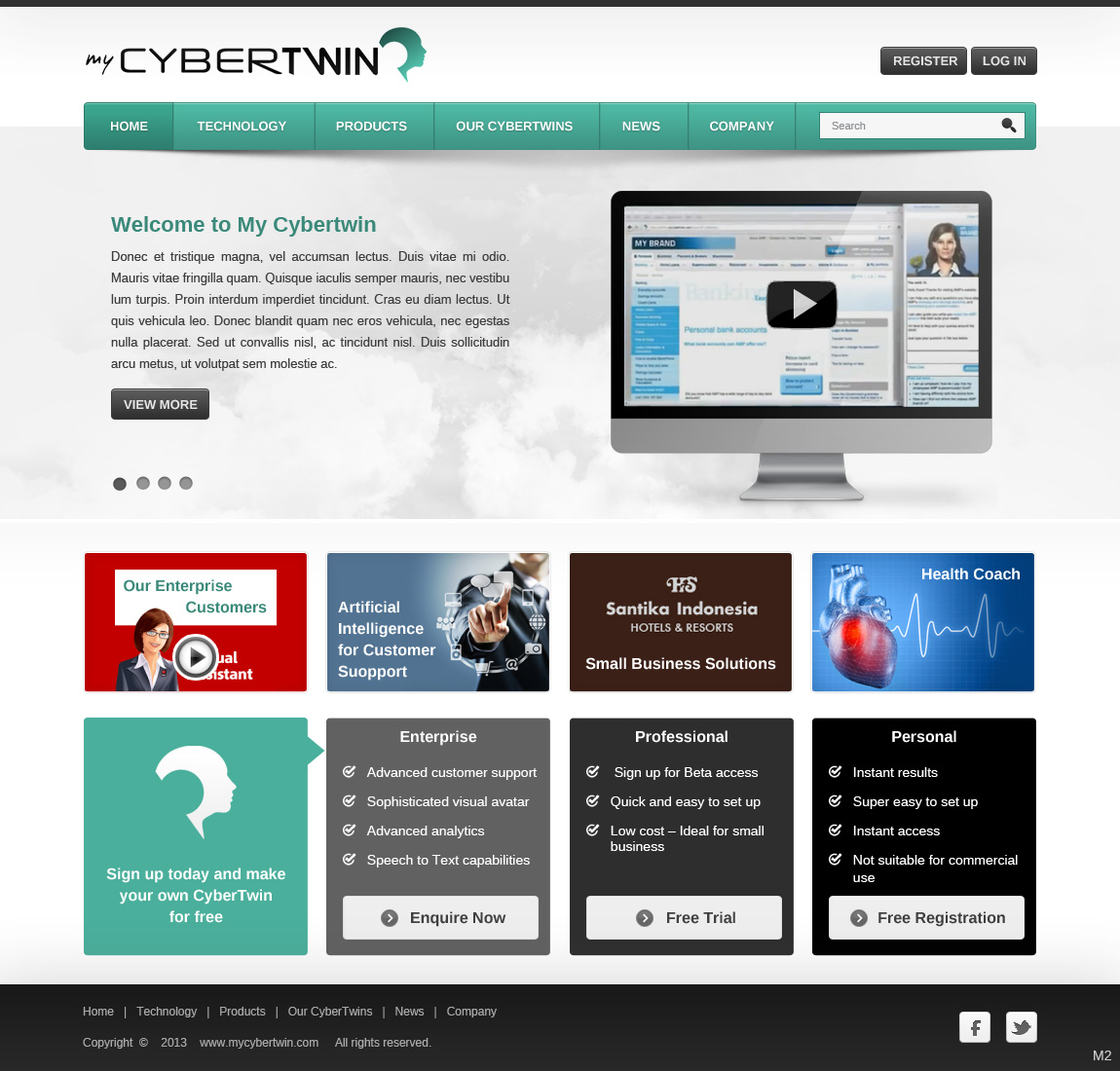 Web Design by pb for MyCyberTwin Pty Ltd | Design #2080356