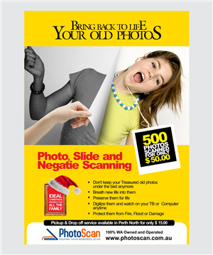 Photo Scanning New Business, Needs flyer design to capture Christmas gift ideas | Diseño de Flyer por Purple Studio