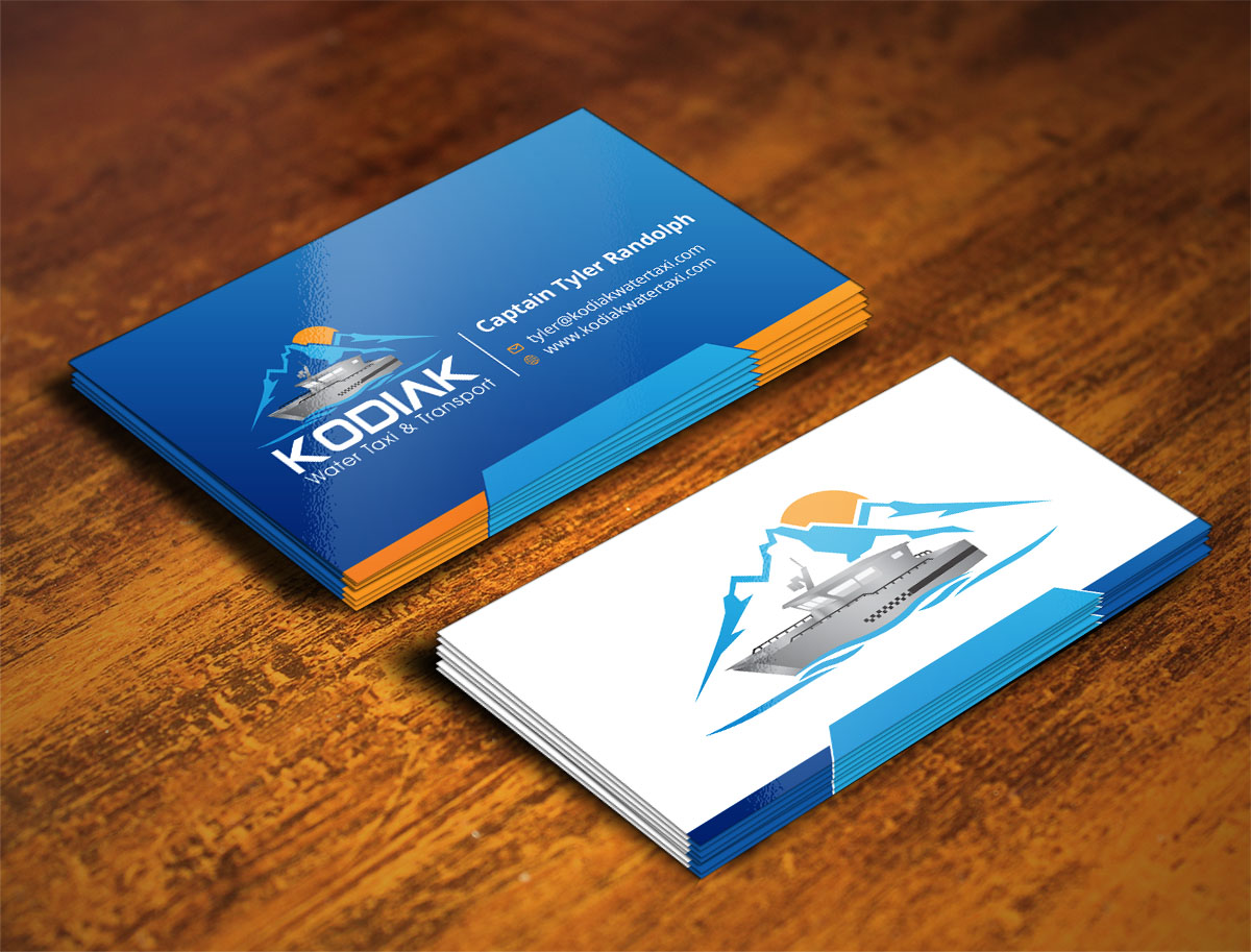 Business Card Design by Verified artistry (Design garden) for Kodiak Water Taxi and Transport | Design #9493107