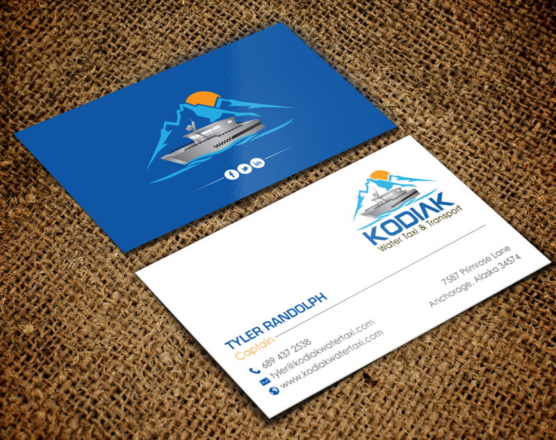 Business Card Design by chandrayaan.creative for Kodiak Water Taxi and Transport | Design #9487142