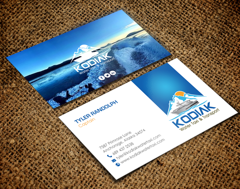 Business Card Design by chandrayaan.creative for Kodiak Water Taxi and Transport | Design #9487143