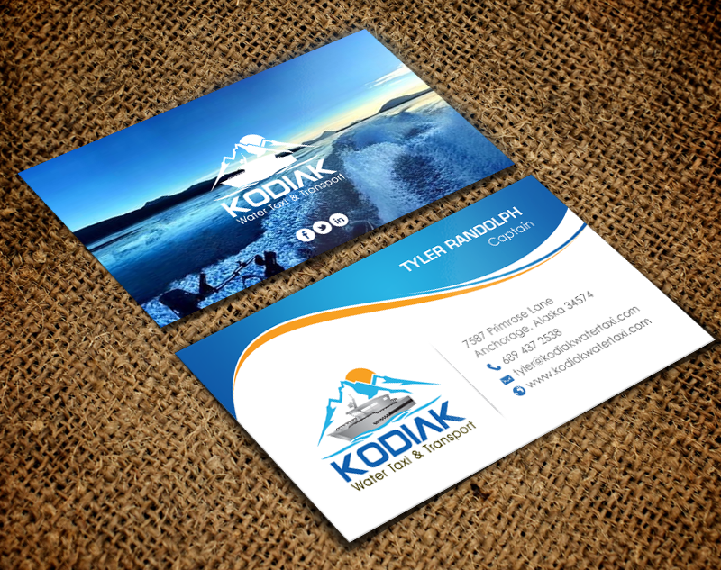 Business Card Design by chandrayaan.creative for Kodiak Water Taxi and Transport | Design #9487339