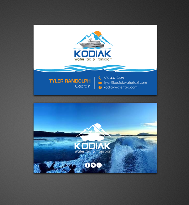 Business Card Design by chandrayaan.creative for Kodiak Water Taxi and Transport | Design #9487342
