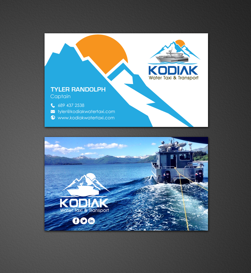 Business Card Design by chandrayaan.creative for Kodiak Water Taxi and Transport | Design #9487345