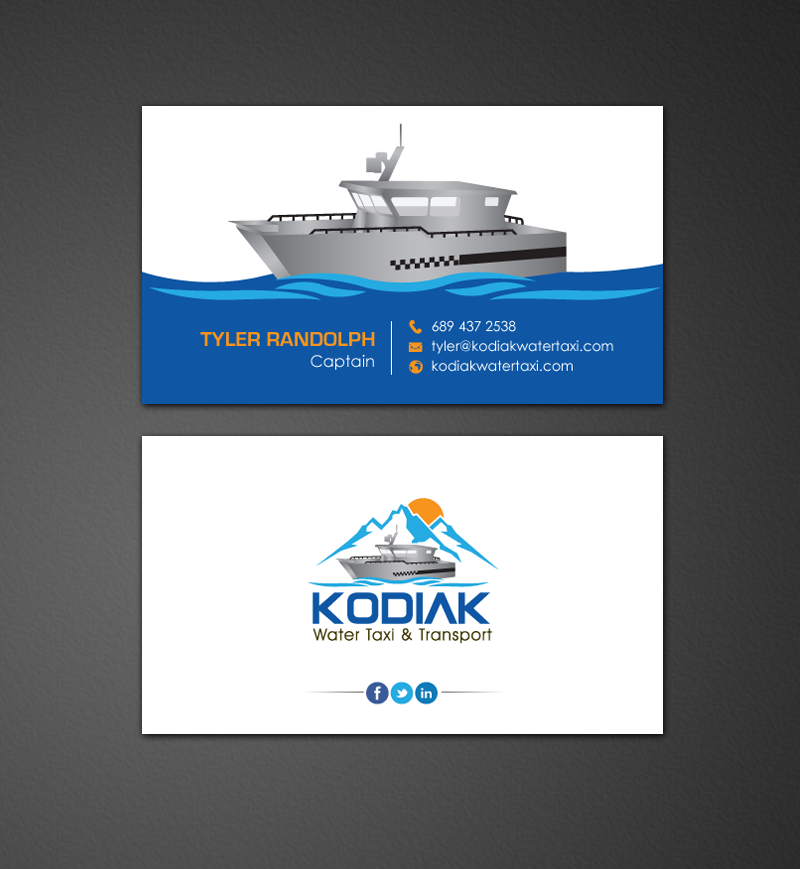 Business Card Design by chandrayaan.creative for Kodiak Water Taxi and Transport | Design #9491253