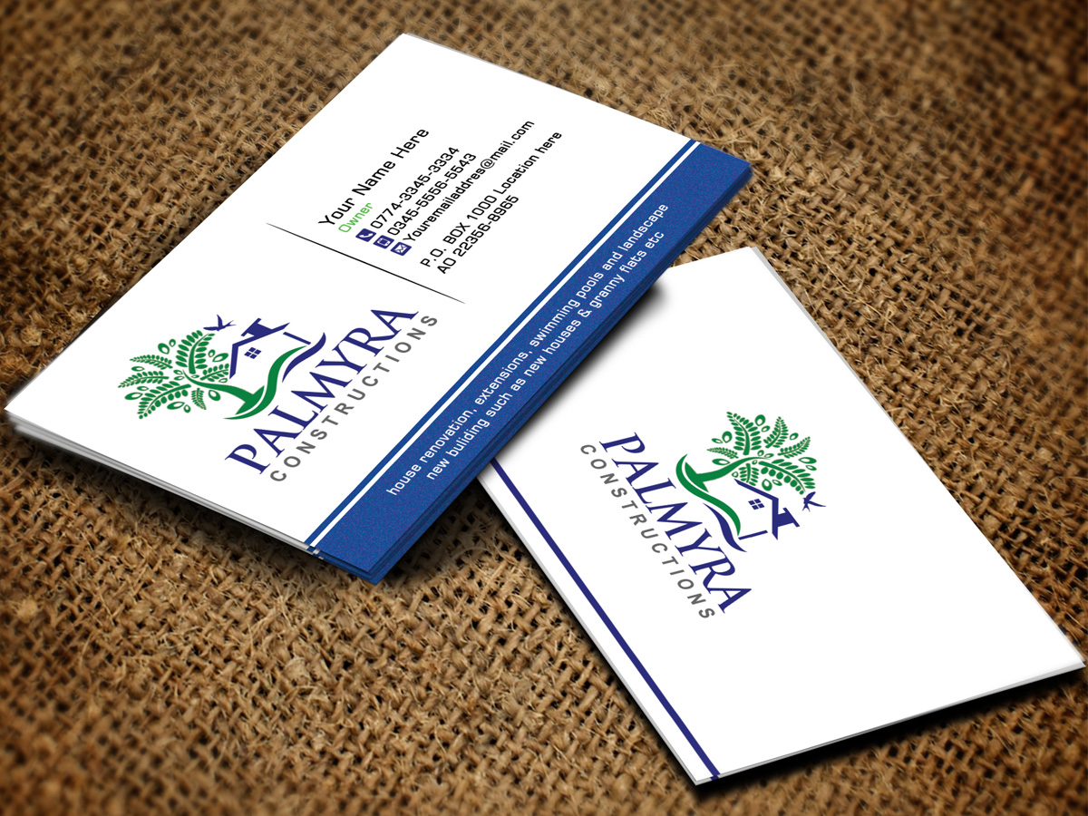 Business Card Design by Sandaruwan for Palmyra Constructions  | Design #9591457