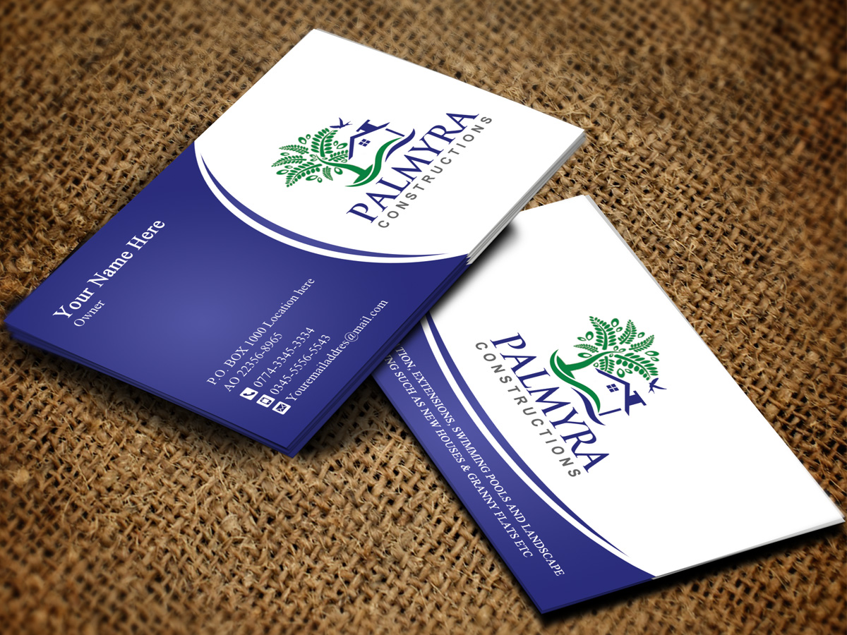 Diseño de Tarjeta de Presentación por Sandaruwan para Palmyra Constructions  | Diseño #9592386