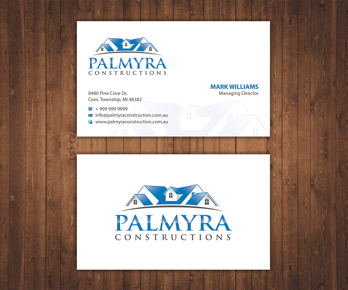 Business Card Design by Stylez Designz for Palmyra Constructions  | Design #9722070