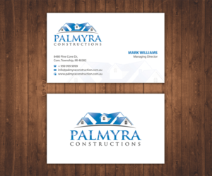 Diseño de Tarjeta de Presentación por Stylez Designz para Palmyra Constructions  | Diseño: #9722070