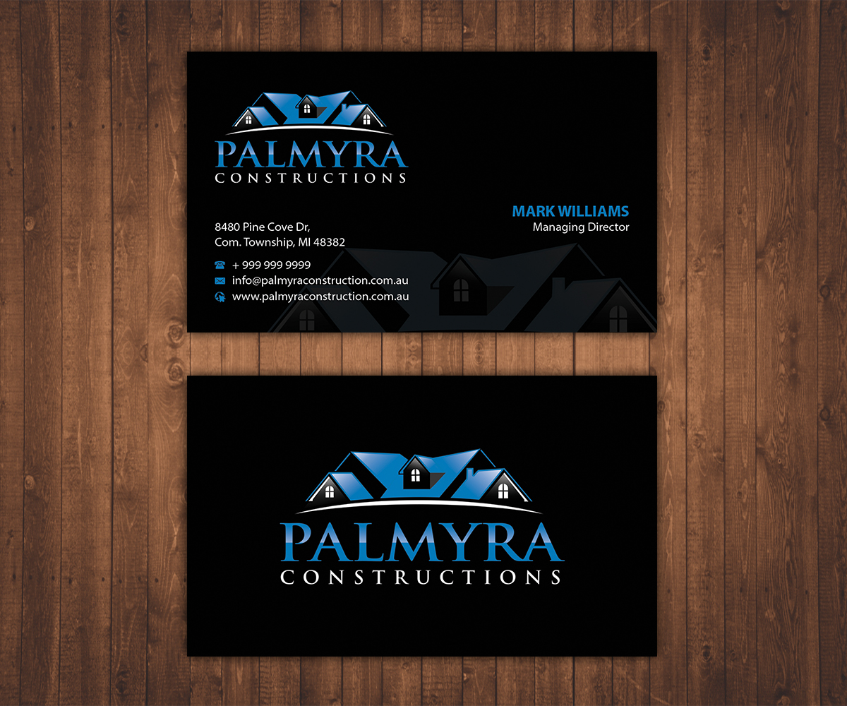 Business Card Design by Stylez Designz for Palmyra Constructions  | Design #9722071