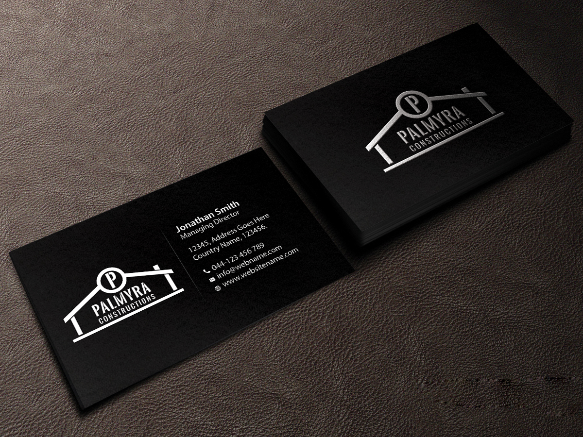Business Card Design by Creations Box 2015 for Palmyra Constructions  | Design #9564562