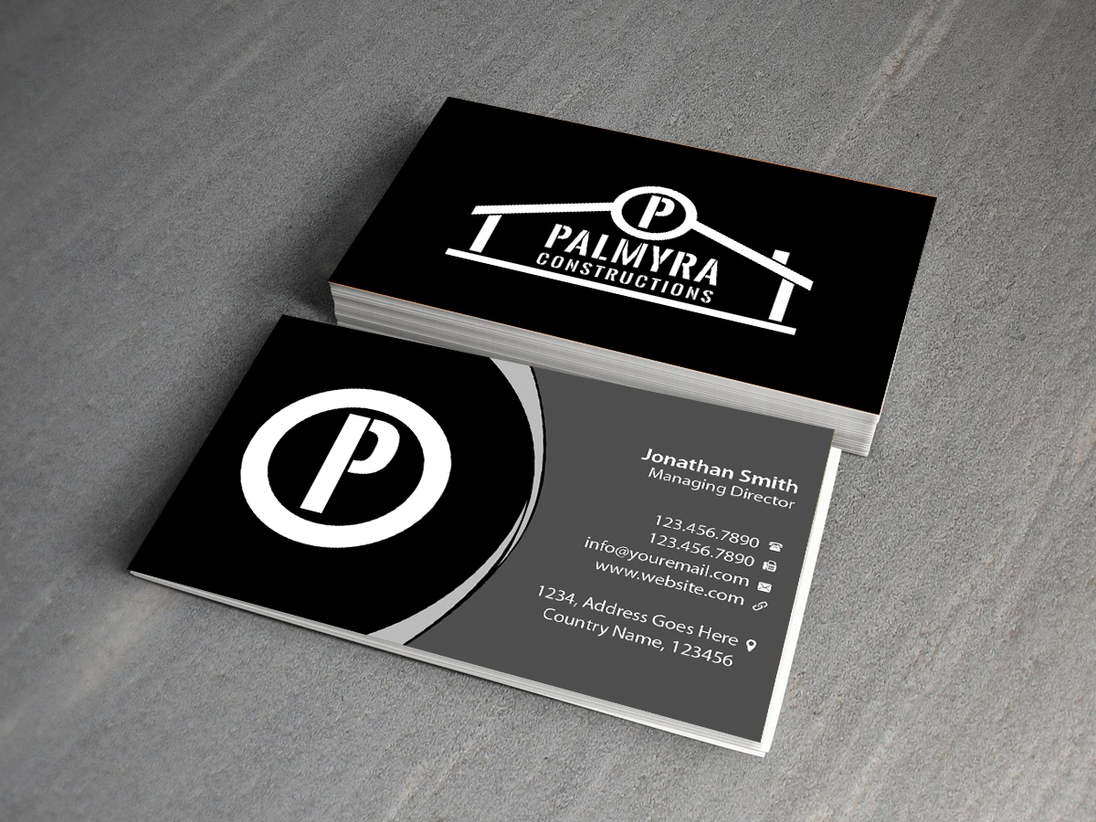 Business Card Design by Creations Box 2015 for Palmyra Constructions  | Design #9564565