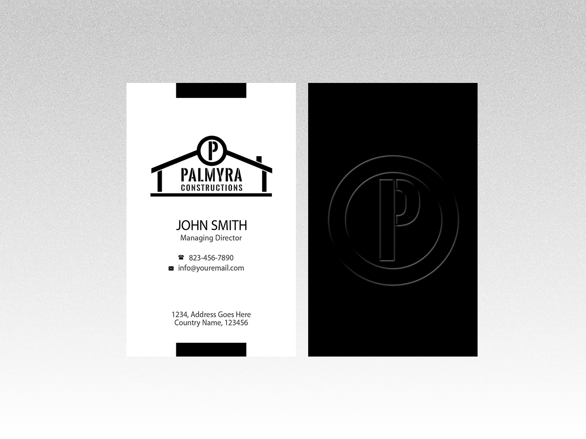 Business Card Design by Creations Box 2015 for Palmyra Constructions  | Design #9564566