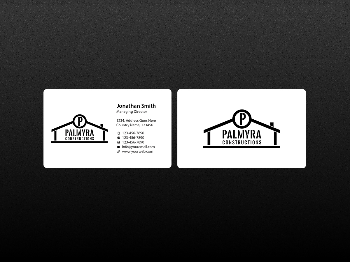 Business Card Design by Creations Box 2015 for Palmyra Constructions  | Design #9564567