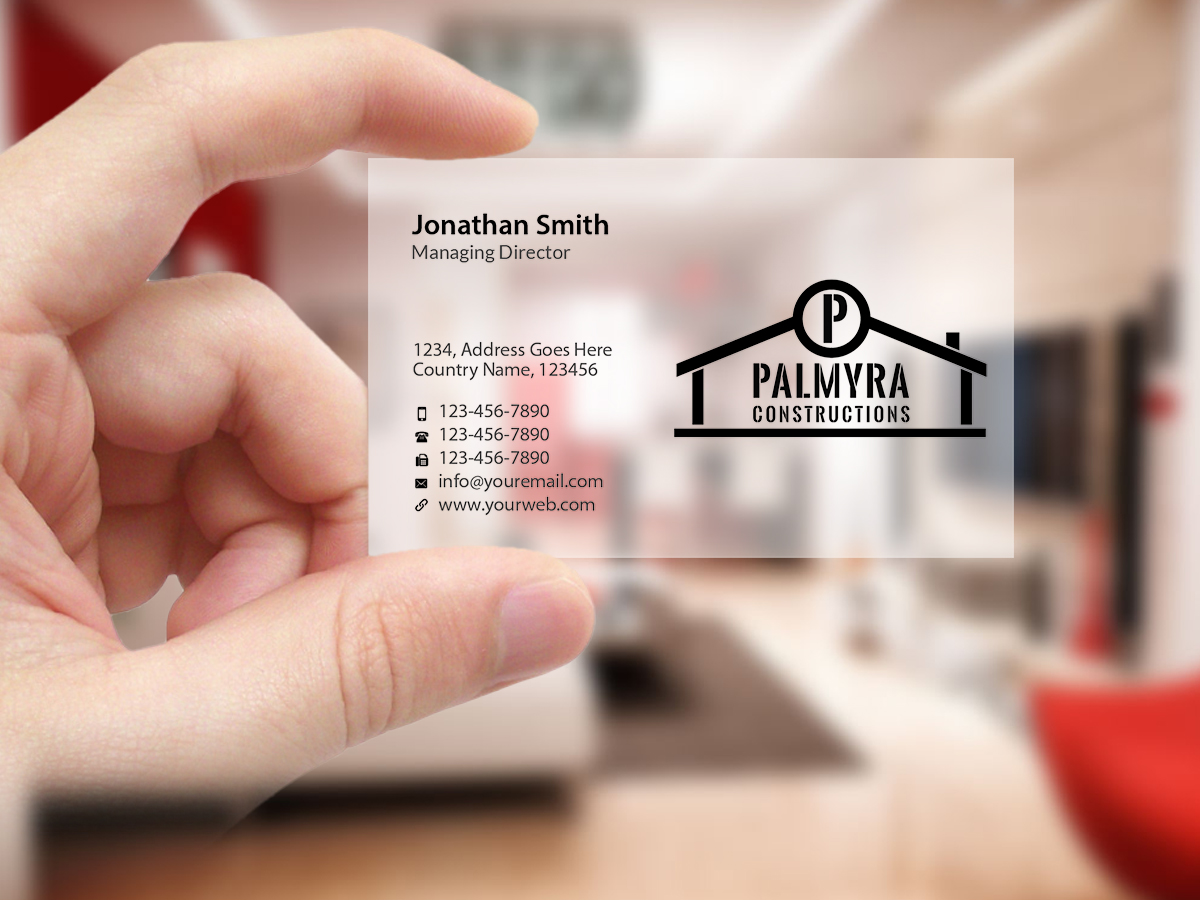 Business Card Design by Creations Box 2015 for Palmyra Constructions  | Design #9564568