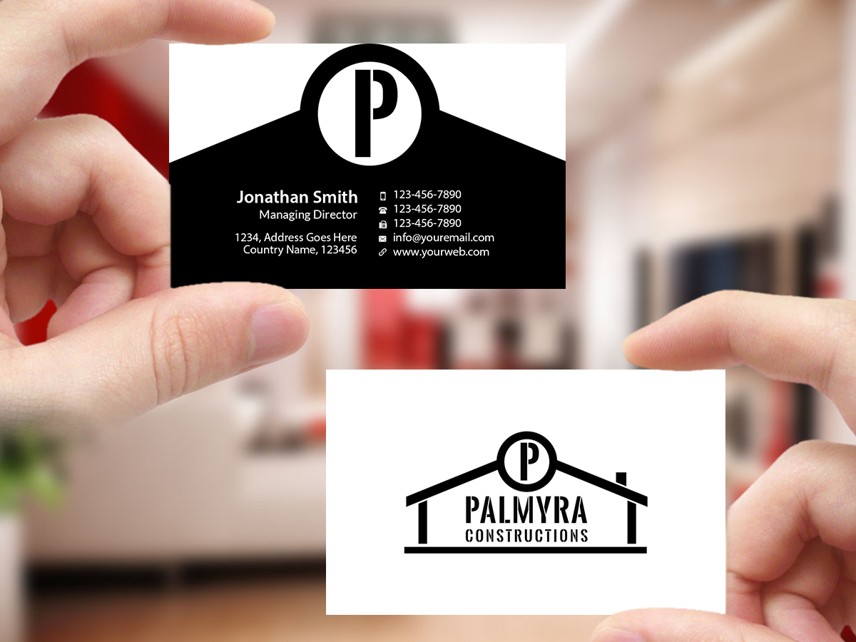 Business Card Design by Creations Box 2015 for Palmyra Constructions  | Design #9564569