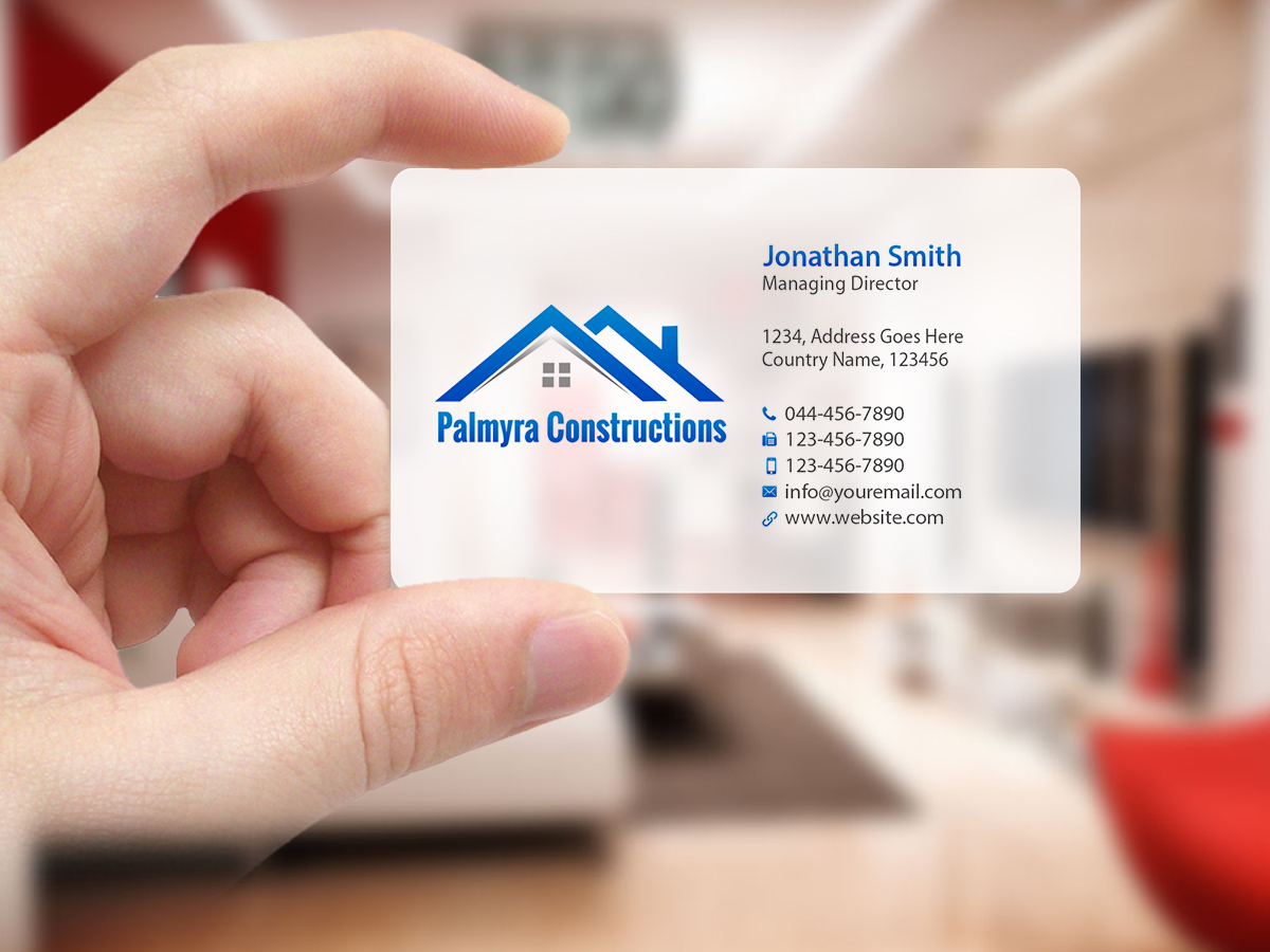 Business Card Design by Creations Box 2015 for Palmyra Constructions  | Design #9564570