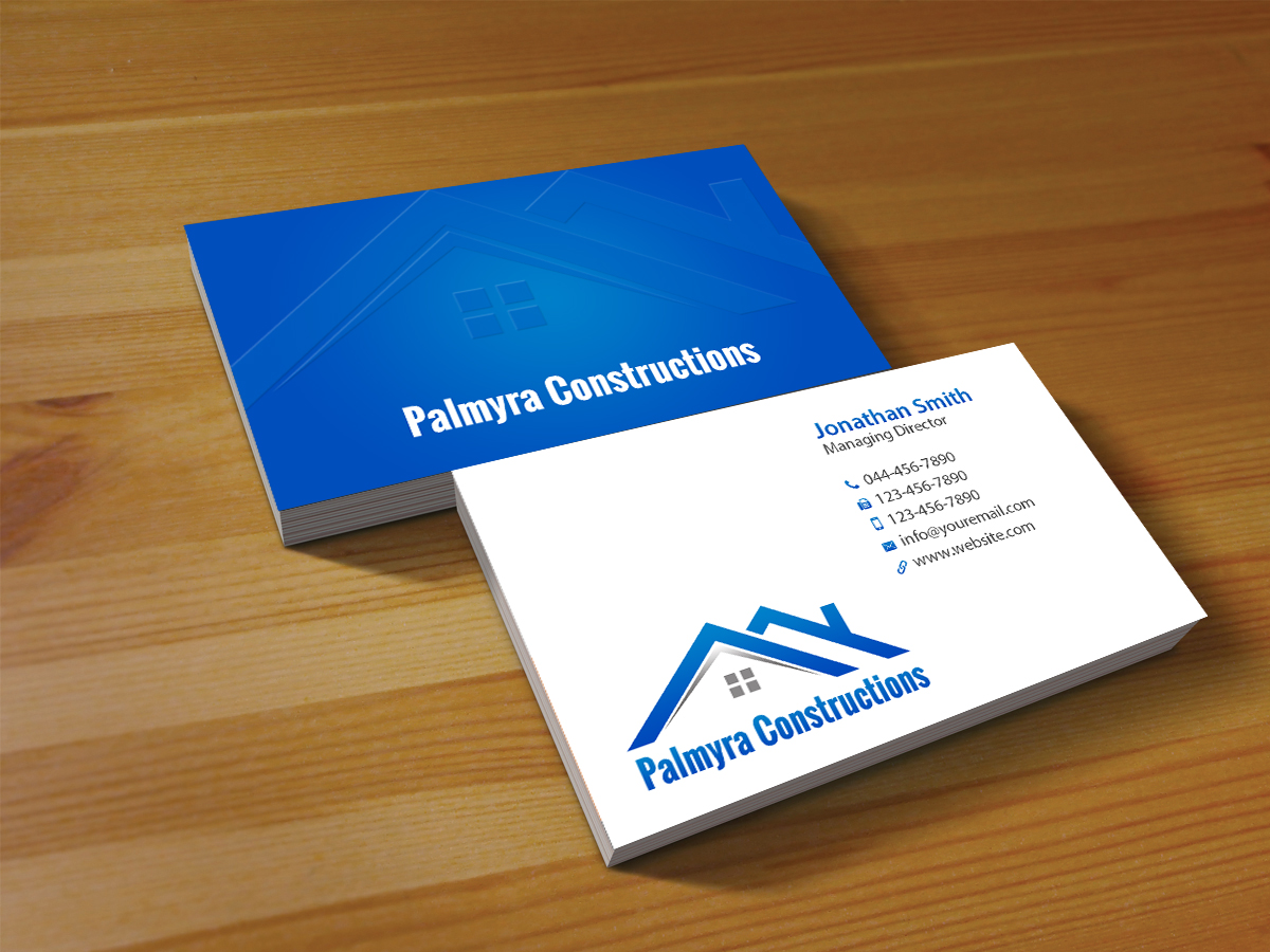 Business Card Design by Creations Box 2015 for Palmyra Constructions  | Design #9564572