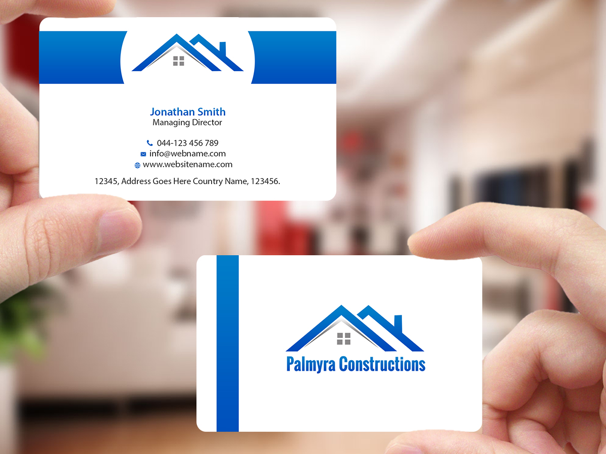 Business Card Design by Creations Box 2015 for Palmyra Constructions  | Design #9564574