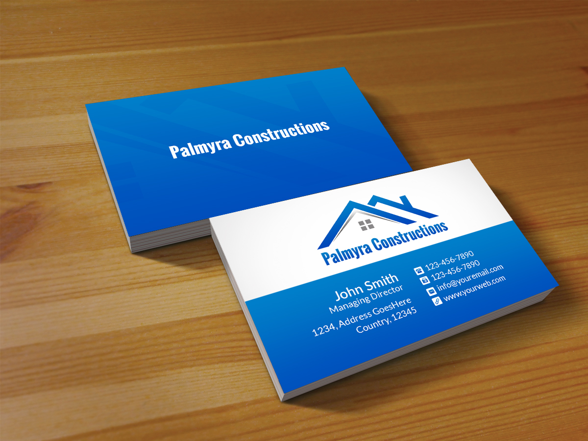Business Card Design by Creations Box 2015 for Palmyra Constructions  | Design #9564576