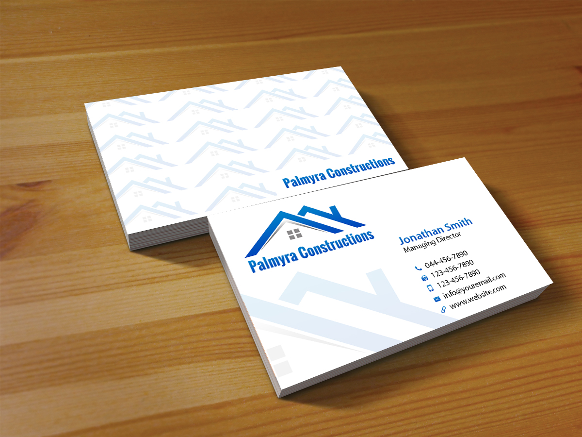 Business Card Design by Creations Box 2015 for Palmyra Constructions  | Design #9564577