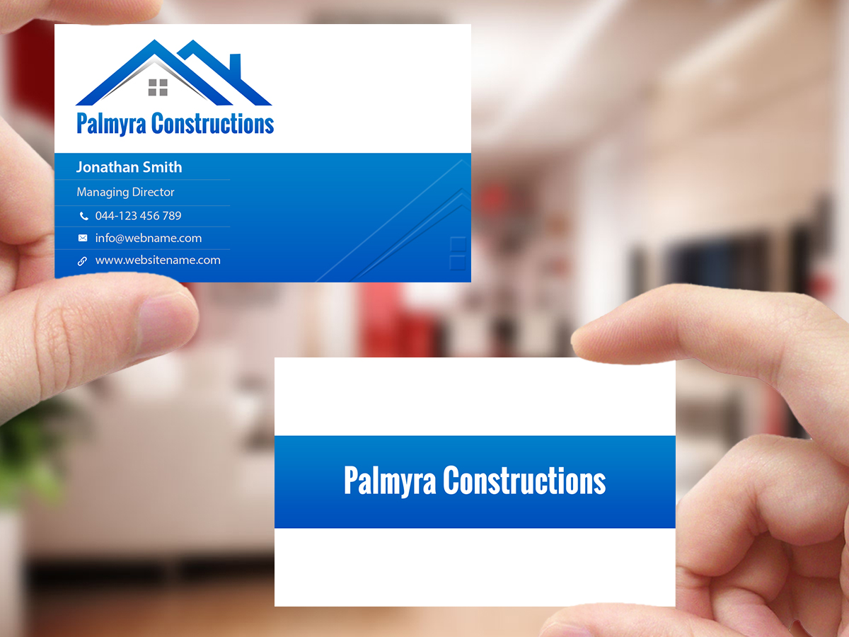 Business Card Design by Creations Box 2015 for Palmyra Constructions  | Design #9564582