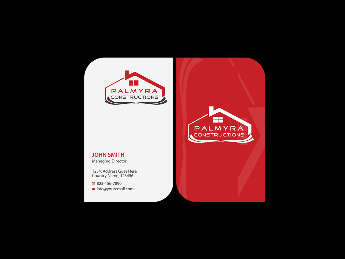 Business Card Design by Creations Box 2015 for Palmyra Constructions  | Design #9564586