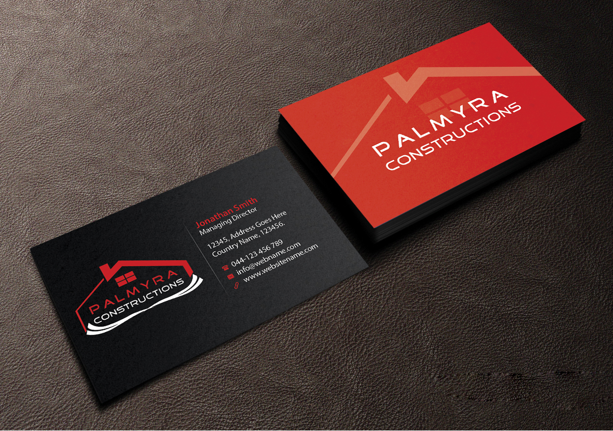Business Card Design by Creations Box 2015 for Palmyra Constructions  | Design #9564589