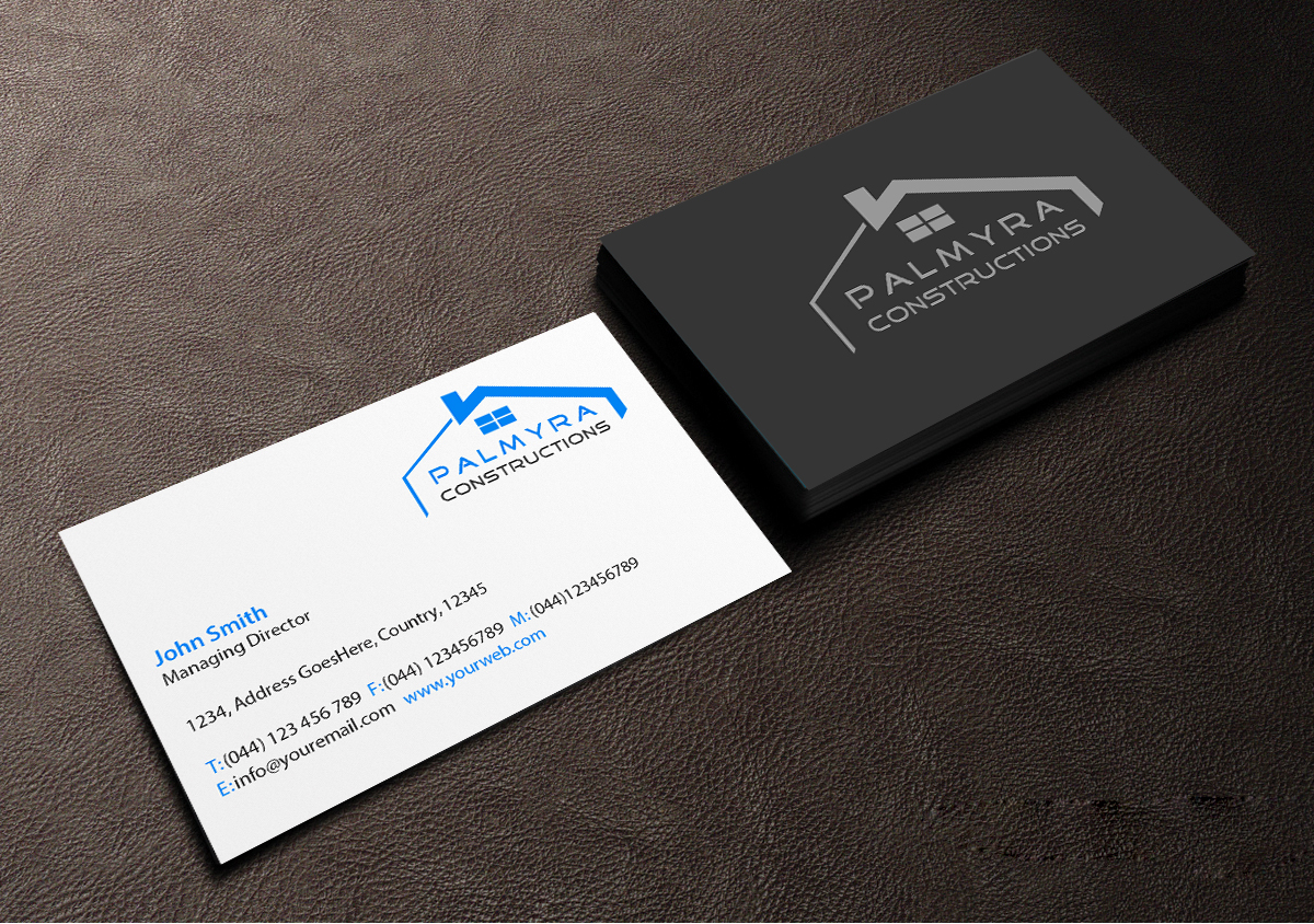 Business Card Design by Creations Box 2015 for Palmyra Constructions  | Design #9564590