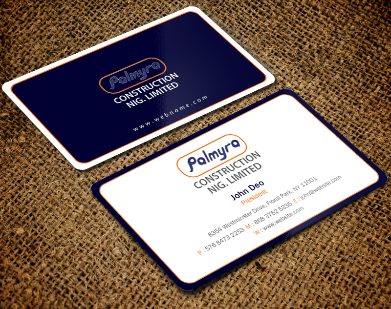 Business Card Design by Brand aid for Palmyra Constructions  | Design #9603500
