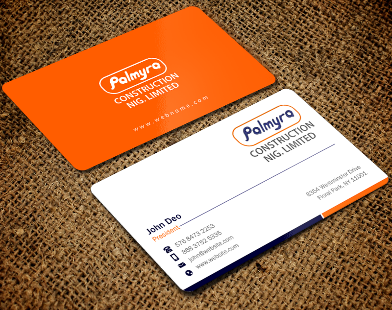 Business Card Design by Brand aid for Palmyra Constructions  | Design #9603508