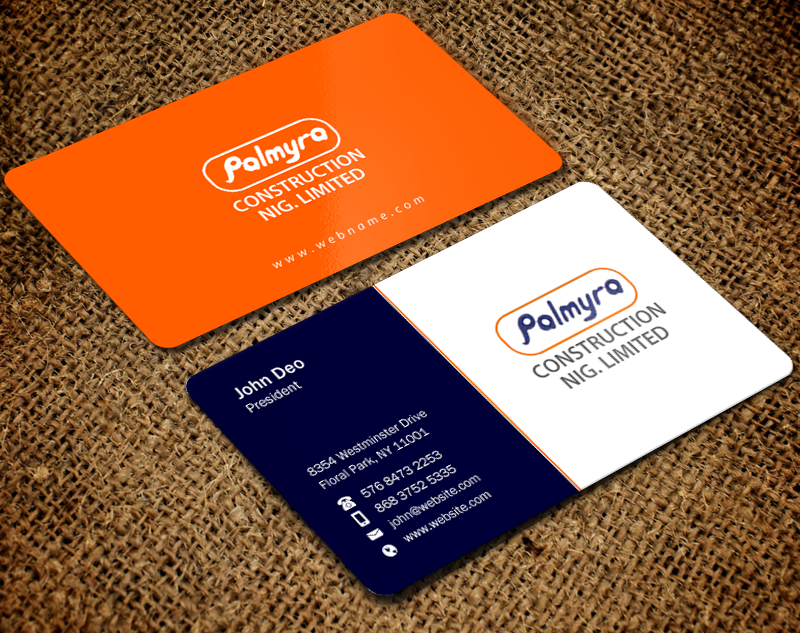 Business Card Design by Brand aid for Palmyra Constructions  | Design #9603510