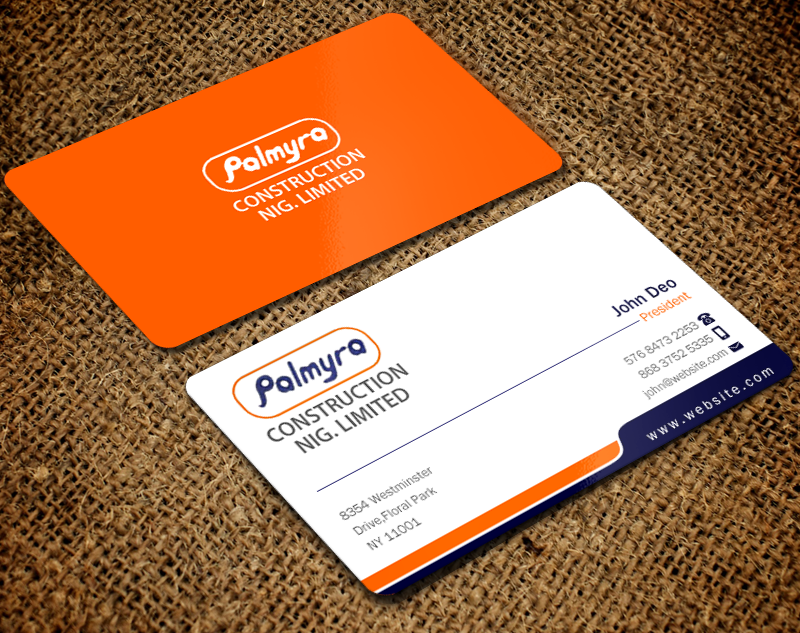 Business Card Design by Brand aid for Palmyra Constructions  | Design #9603514