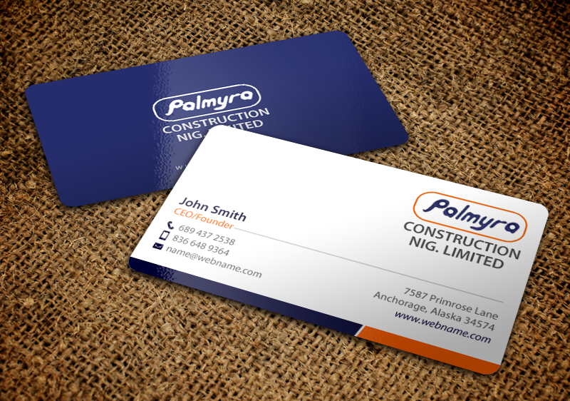 Business Card Design by chandrayaan.creative for Palmyra Constructions  | Design #9603580