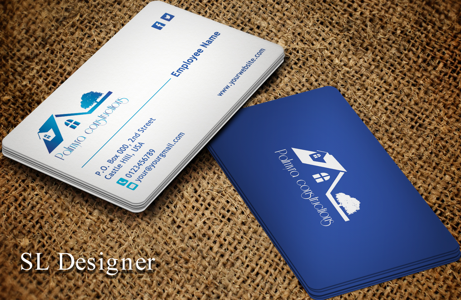 Business Card Design by SL Designer for Palmyra Constructions  | Design #9564868