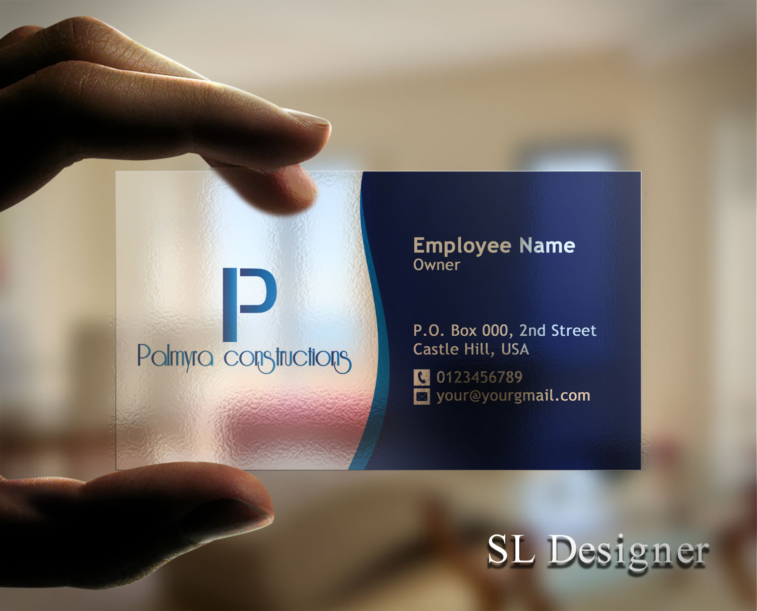 Business Card Design by SL Designer for Palmyra Constructions  | Design #9564871