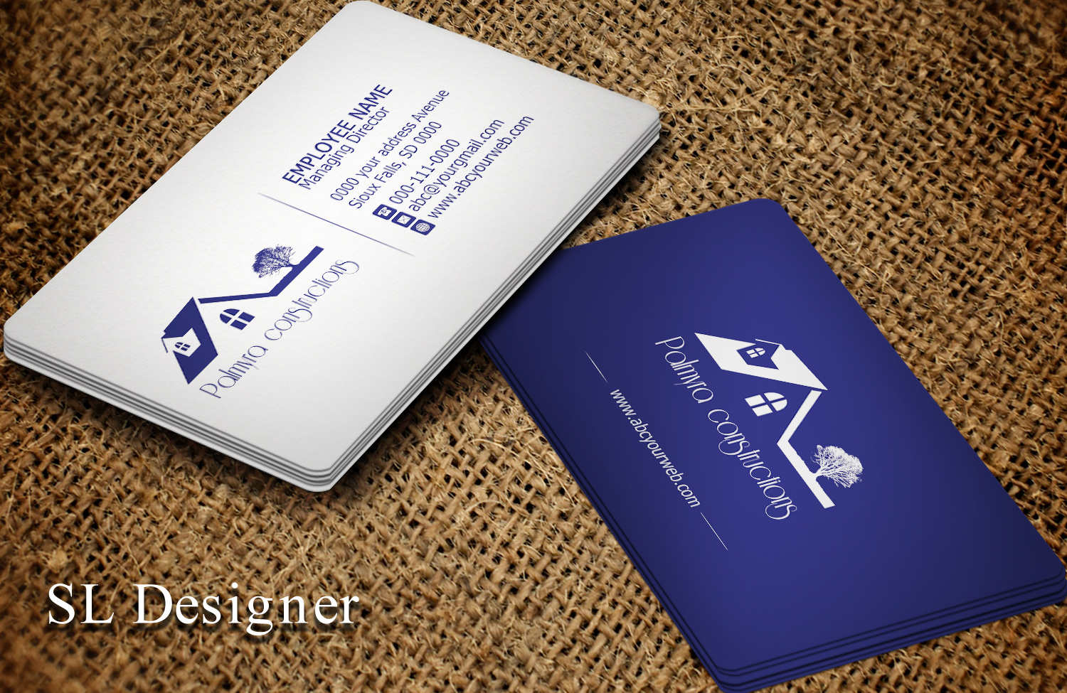 Business Card Design by SL Designer for Palmyra Constructions  | Design #9564874
