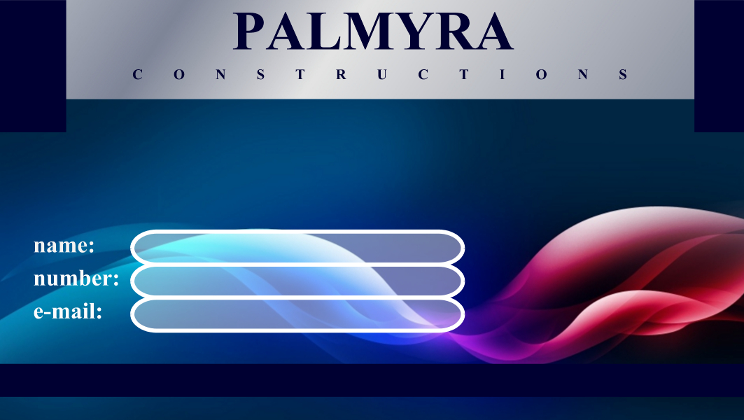 Business Card Design by wojtekradz for Palmyra Constructions  | Design #9744082