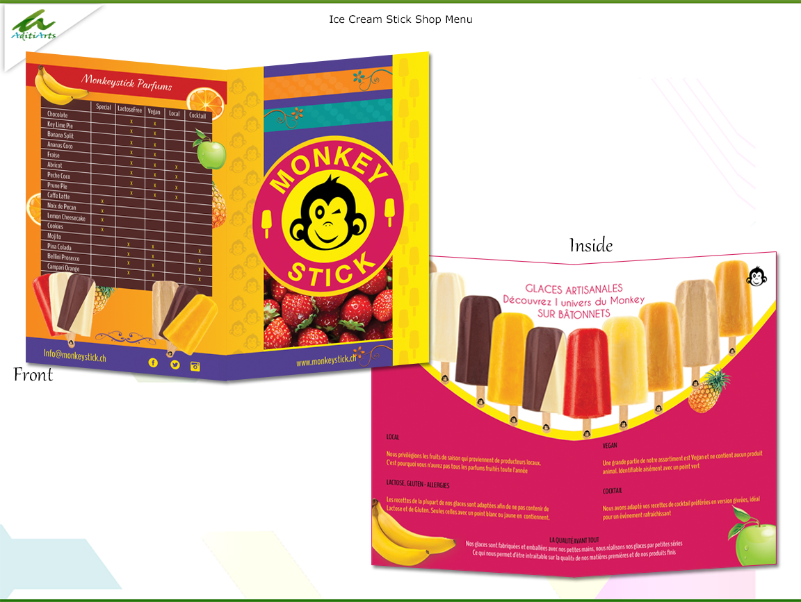 Menu Design by AditiArts for MonkeyStick Marti | Design #9544315